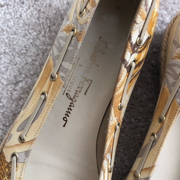 Salvatore Ferragamo Leopard Floral Espadrilles Sandals 8 4A - Picture 10 of 14